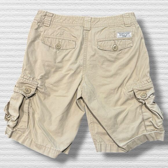 Polo Ralph Lauren Boys 14 Khaki Cargo Shorts 100% Cotton Classic Fit - Picture 4 of 4